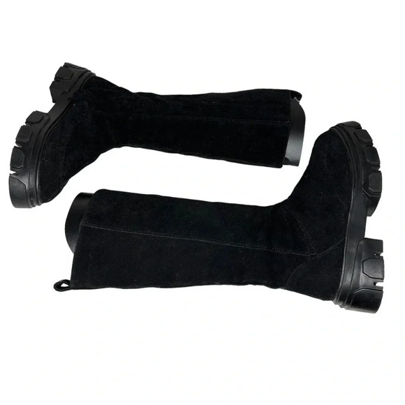 FARM Rio Embroidered Tall Faux Suede Lug Boot in Black  Sz: 10 - Picture 7 of 12